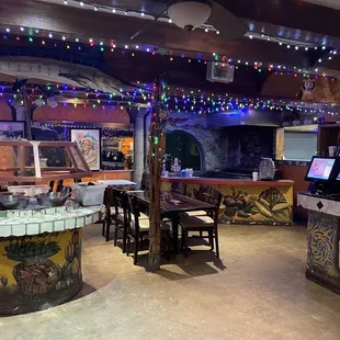 a restaurant with tables and chairs