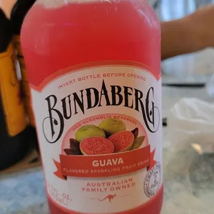 Guava sparkling beverage, imported from Australia