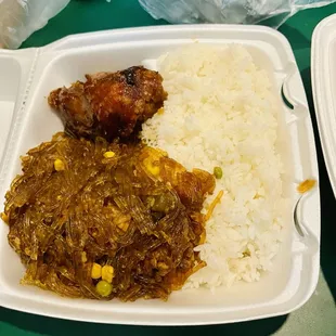 Chop suet and turkey tail with rice