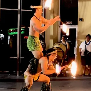 Fire knife dancers