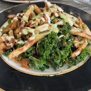 Kale Salad with Chicken Shawarma