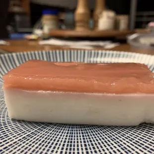 This guava topped haupia was excellent in its flavor and textural consistency