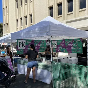 This stand is located at the Kaka'ako Farmers Market.
