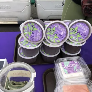 a variety of frozen yogurts