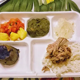 My plate of yummy food at a party catered by Pomai Kulolo.