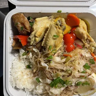 Pork and Chicken mix plate.
