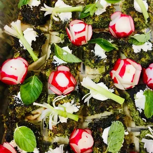 broccoli and radishes