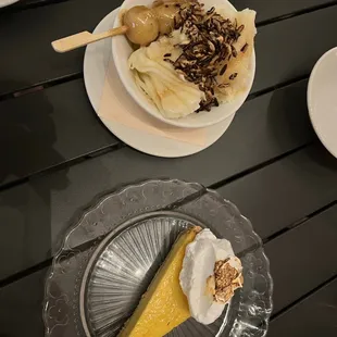 Shaved ice w grilled Mochi and satsuma pie