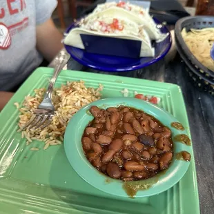 Chicken Tacos Rice and Hickory beans