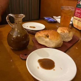 Fresh bread and dipping sauce!