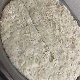 Pizza dough on the rise