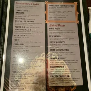 the menu