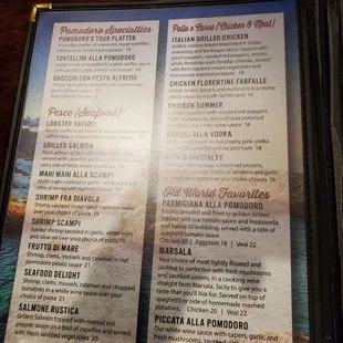 The menu!! it all looks very tasty