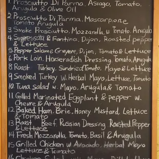 Sandwich menu. Maybe I'll try one next time because the pasta dishes were not good.