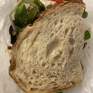 Chicken salad sandwich on Tuscan wheat (half)
