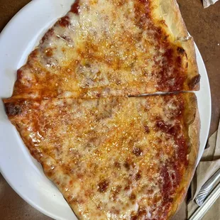 Two slices of cheese pizza