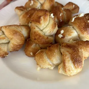 Garlic knots that came with the meal.