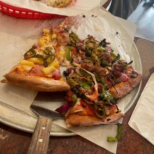 Combination and Hawaiian Pizza