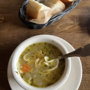 Chicken Noodle soup and house bread