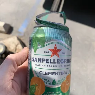 a can of san pellegrino