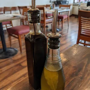 Olive oil and balsamic on all tables