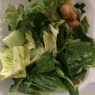 Ceasar salad with no dressing.