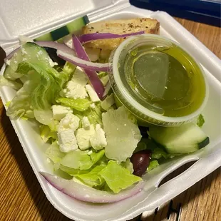Very good Greek side salad. The dressing was excellent