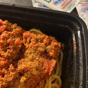 Oh, I got brown, seasoning like Parmesan packets  hope it&apos;s normal. Heh.