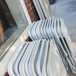 3 tables and 24 chairs dropped off