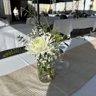 Elegant table setting for lunch after a memorial service