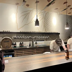 a man working behind the bar