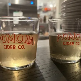 two glasses of cider