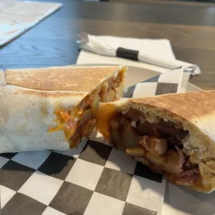 Breakfast burrito at Sunday brunch