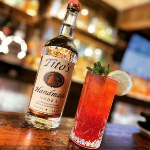 The Fizzy Pop is a Basil Blackberry collins