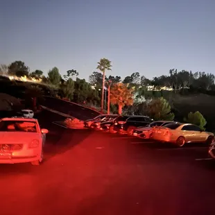 No lights in parking lots for nighttime