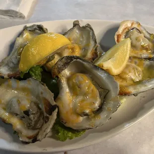 Char grilled oysters.