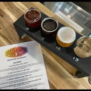 a flight of beers