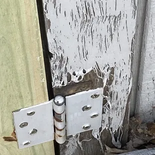 a close up of a door