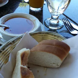 Bread basket, sorry I couldn&apos;t wait to taste it. Warm and delicious!