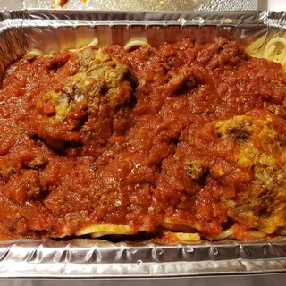 Spaghetti and Meatball Calzone