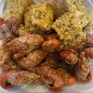 a close up of a tray of food