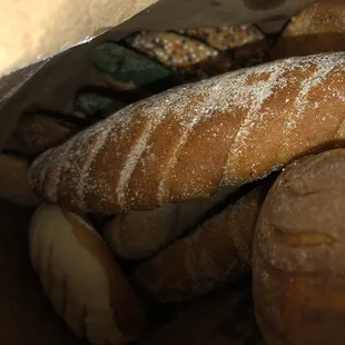 Bag of warm fresh goodies