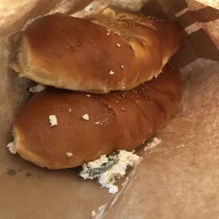 Jalapeño cheese bread- stuffed with cream cheese, so good!