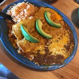 Letter A Chicken Enchiladas Plate