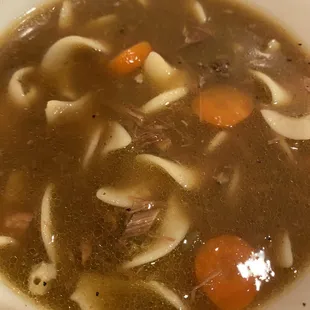 a bowl of soup on a table