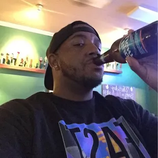 Having a cold one at the Ponchatoula Pub.