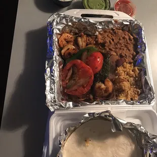 a tray of food on a table