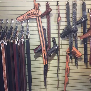 Holsters and belts.