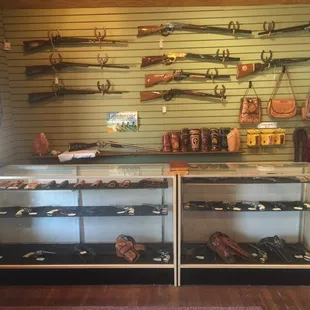 Rifles and revolvers.