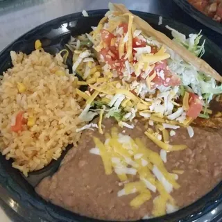 Beef Taco and Cheese Enchilada Combo Plate